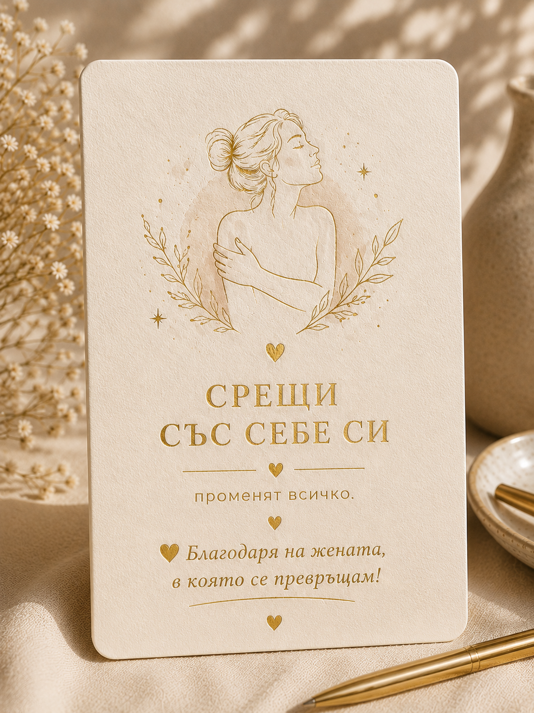 Колекционерска картичка „Срещи със себе си“ със златен печат